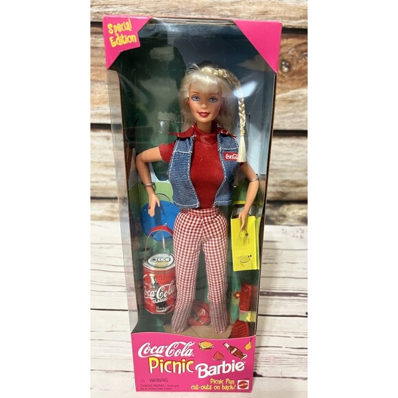 1997 Vintage Coca-Cola Picnic Barbie #19626 Special Edition NEW Mattel Doll - Picture 1 of 8